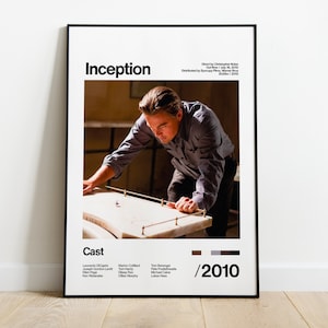 Inception - 2010 - Leonardo DiCaprio & Christopher Nolan - Movie Poster Artwork Home Decor Print Vintage
