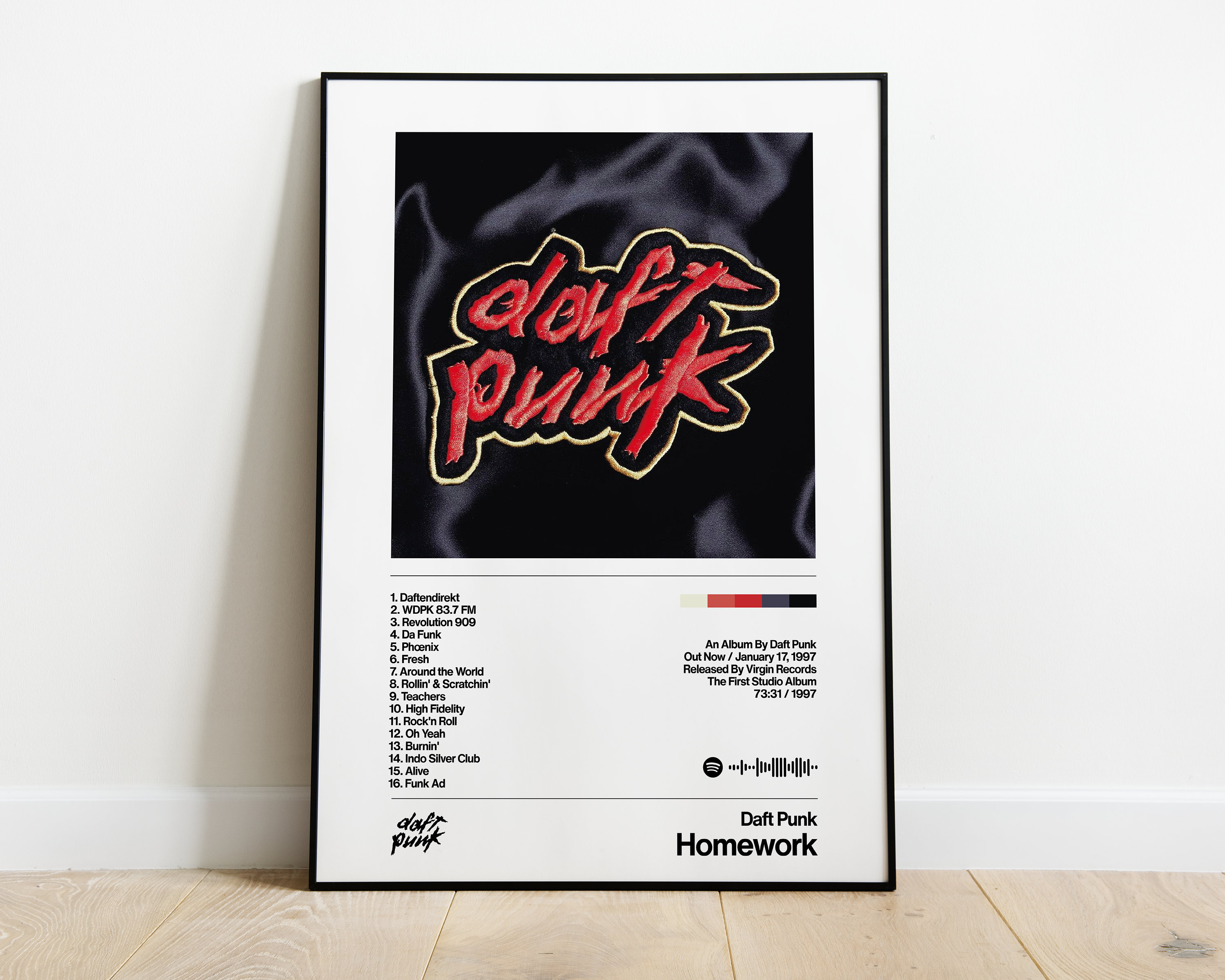 Daft Punk Homework 1997 Album Music Poster Artwork Home Decor Print Gift Vintage Etsy