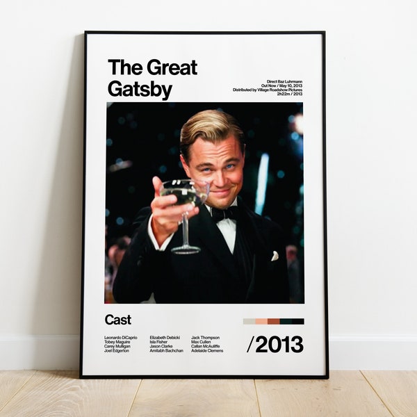 The Great Gatsby - 2013 - Leonardo DiCaprio - Movie Poster Artwork Home Decor Print Gift Vintage Hollywood