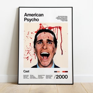 American Psycho – 2000 – Christian Bale – Film-TV-Serie, Poster, Kunstwerk, Heimdekoration, Druck, Geschenk, Vintage