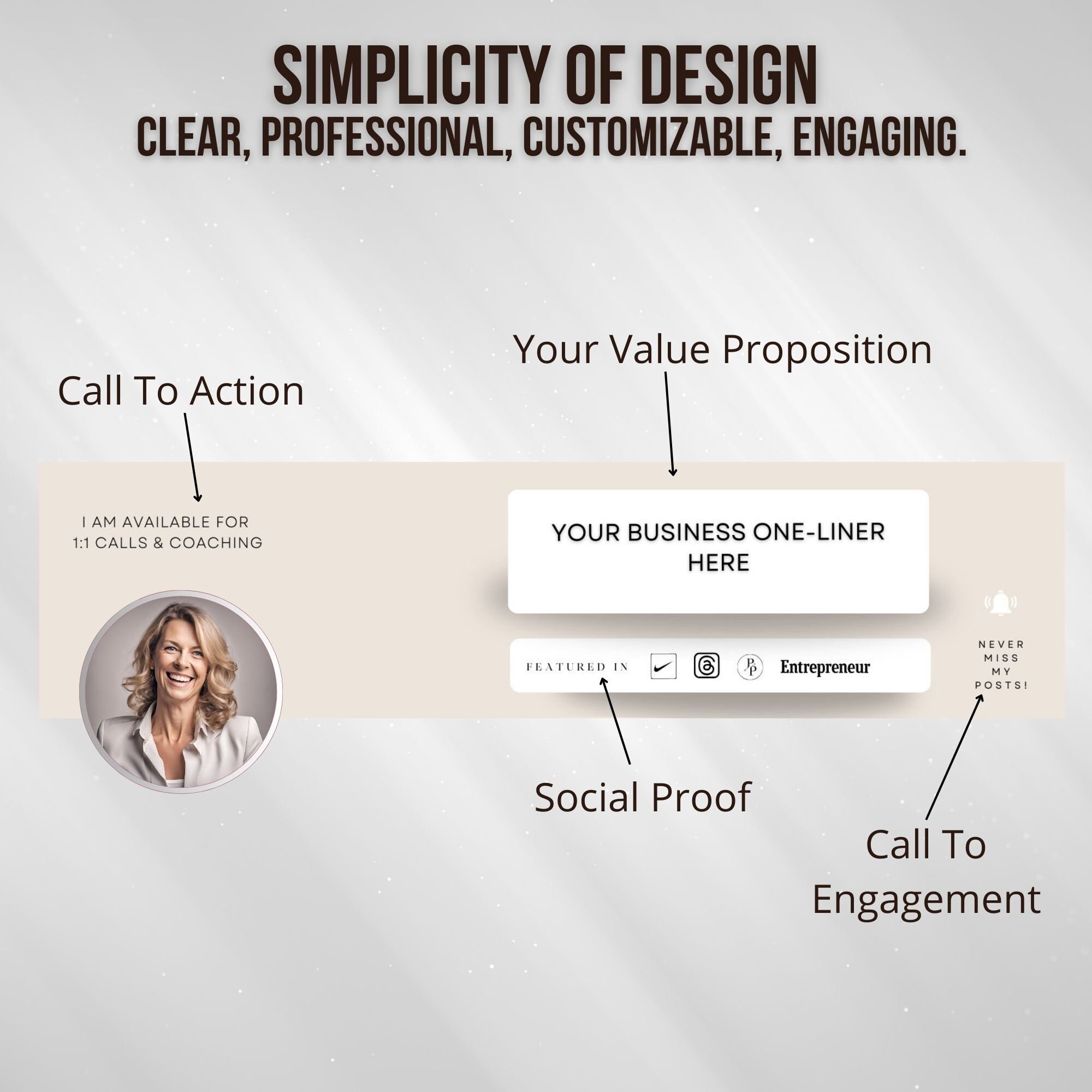 Elegant Linkedin Banner Template for Coaching Professionals - Fully ...