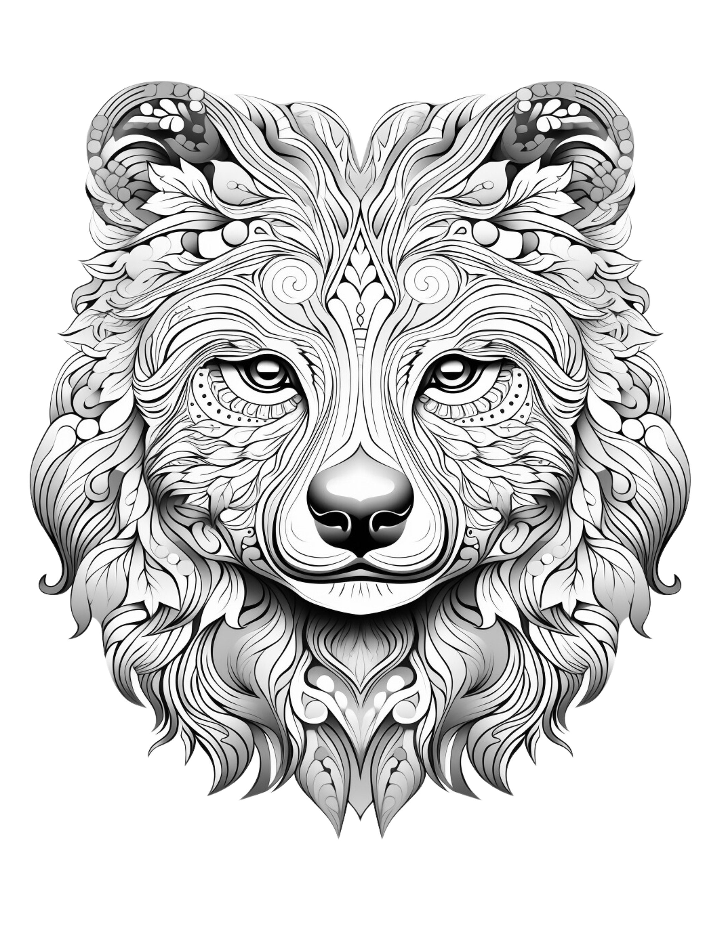Adult Coloring Pages 10 Intricate Animal Faces Printable Coloring Pages