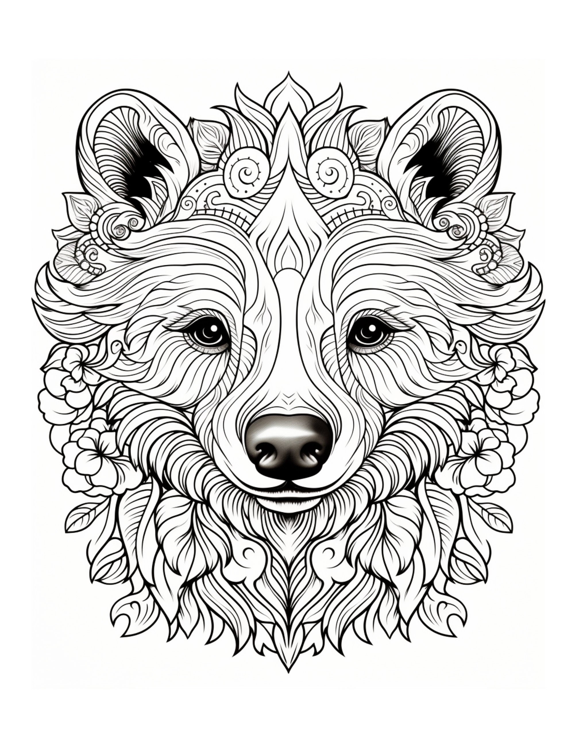 Adult Coloring Pages 10 Intricate Animal Faces Printable Coloring Pages