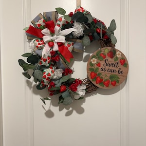 Sweet As Can Be Strawberry Grapevine Wreath