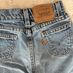 Size 7 orange tab vintage kids Levi jeans