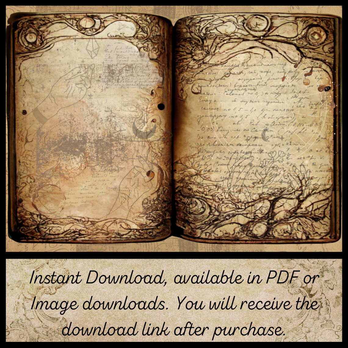 Grimoire, Printable Papers, Grimoire Digi-prints, Digital Downloads, Grimoire Prints, Vintage ...