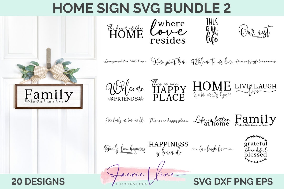 Farmhouse Home Sign SVG Bundle 2, 20 Designs - Etsy
