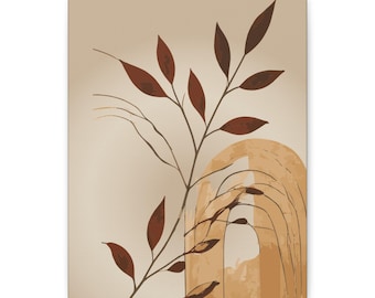 Abstract Earth Tones Leaf Arch Matte Canvas