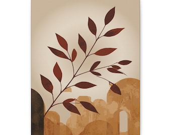 Neutral Botanical Branch Canvas | Stretched Matte Wall Art