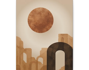 Beige Minimal Square Wall Art Canvas
