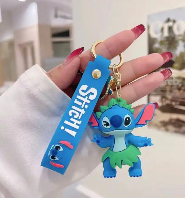 New Disney Stitch Keychains Fruit Llaveros Car Key Handbag A