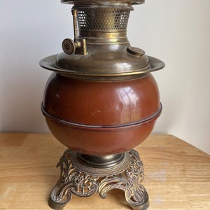 Vintage Bradley & Hubbard brown metal parlor lamp base