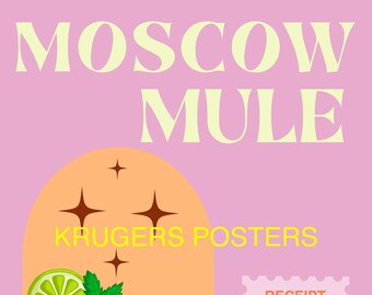 Moscow Mule Cocktail Poster by Alice Castello