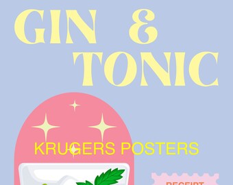 Gin & Tonic Cocktail Poster by Alice Castello