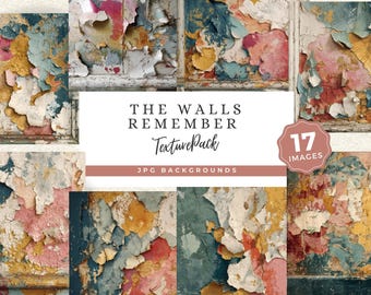 Peeling Paint Textures, JPG Backgrounds, Grungy Wall Papers, Mixed Media Collage