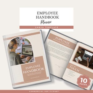 Employee Handbook Canva Template, New Hire Welcome Kit, HR Onboarding Guide, Editable Training Manual, Staff Welcome Packet - BP08