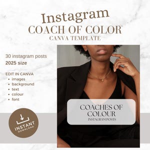 30 Business Coach Instagram Templates, Canva Editable Social Media Posts, Faceless Marketing for Coaches, Digital Trainer Templates - SMB18
