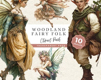 Woodland Fairy PNG Clipart, Fairy Folk Graphics, Fantasy Storybook Characters