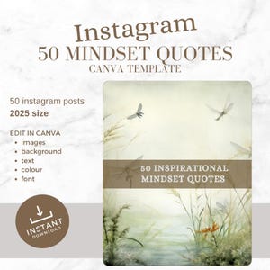 Canva Instagram Quote Templates, Wellness and Motivational (Digital Download)