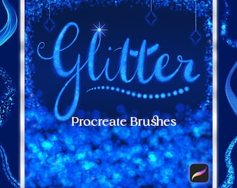 50+ Procreate Glitter Brushes, Procreate Lettering Brush, Procreate Sparkle Brush, Metallic Brushes, Lettering Brushes, Instant Download