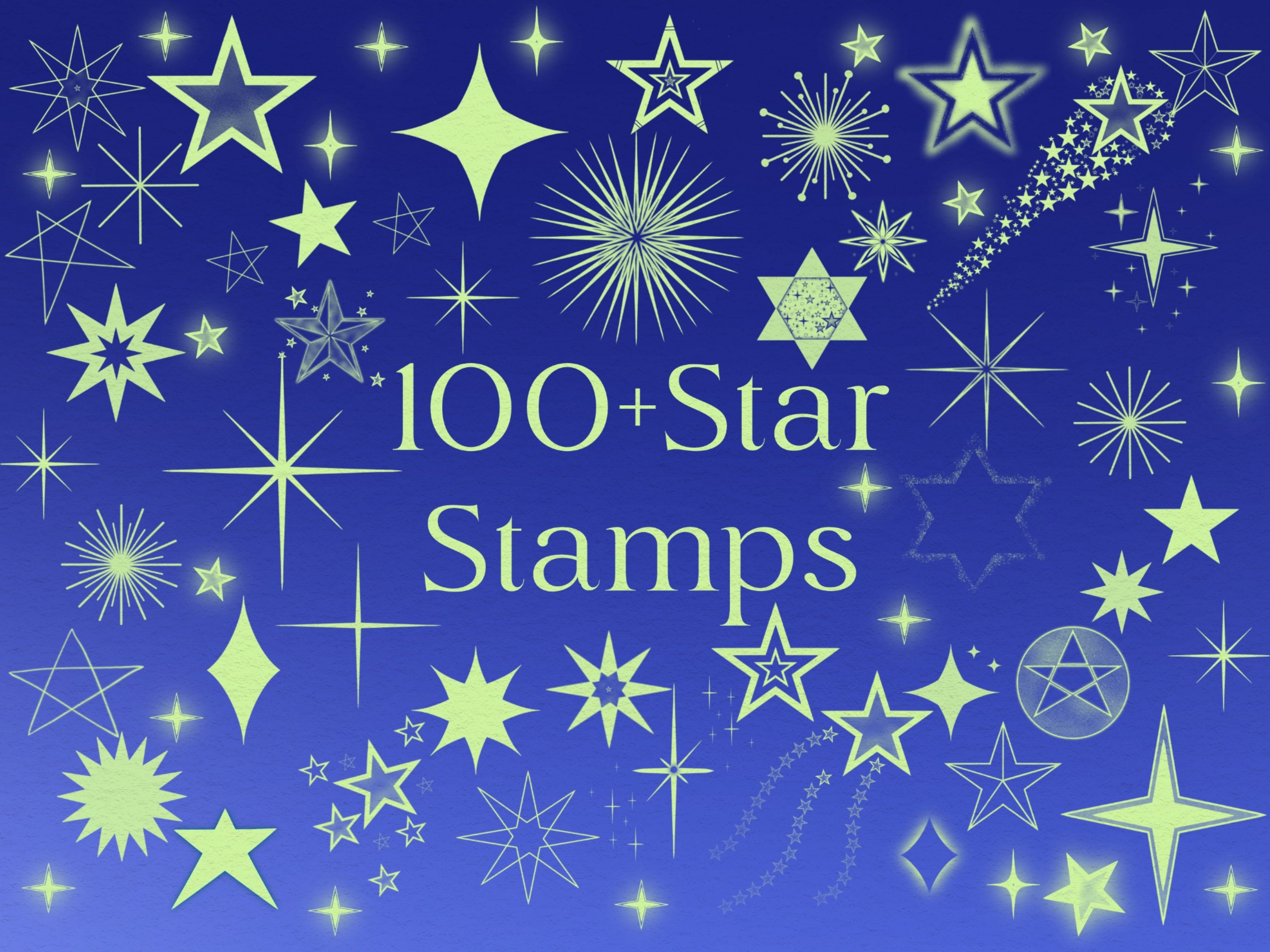 100 Star Procreate Stampsprocreate Stars Stamps Doodle Etsy UK