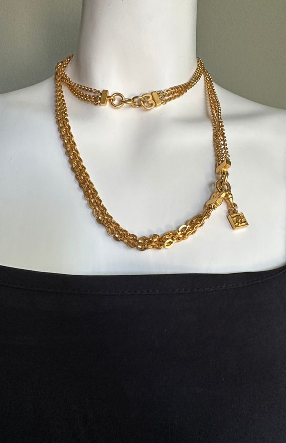 Vintage Karl Lagerfeld Multi Chain Long Necklace