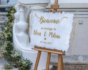 Panneau de bienvenue au mariage