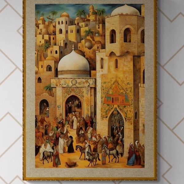 Arab Art, Middle Eastern Art, Old Arab Art Print, Poster