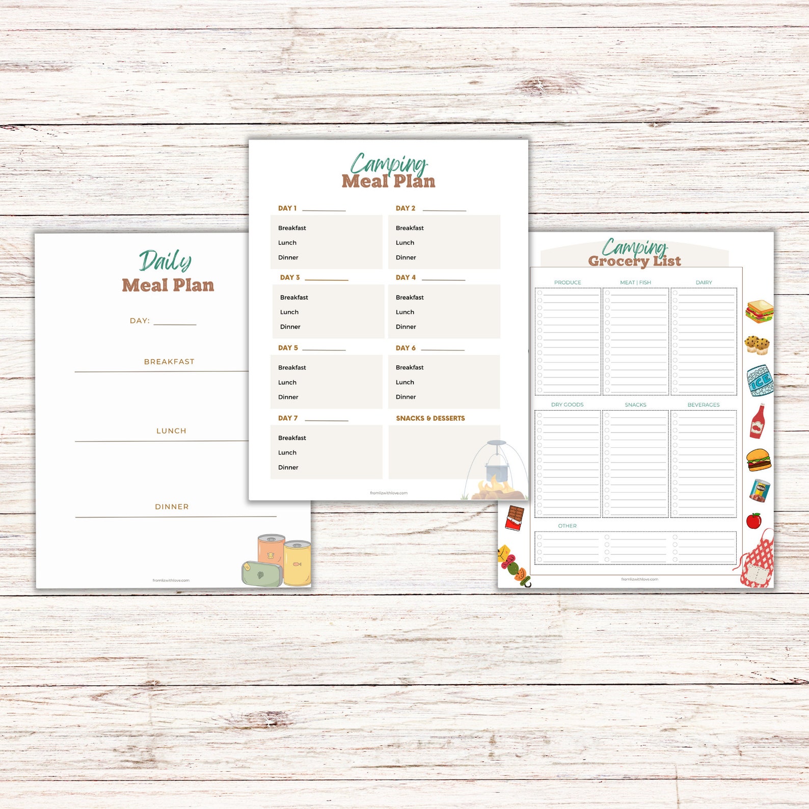 Printable Camping Planner, Camping Checklist, Camping Planning Pages ...