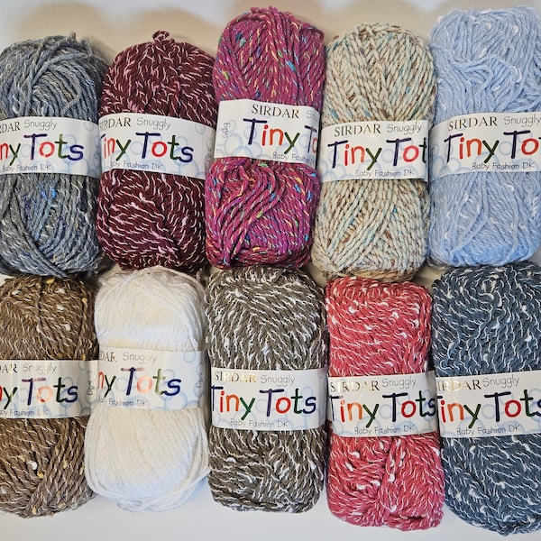 Sirdar Snuggly Tiny Tots Baby Fashion DK yarn - Polyester/Acrylic blend; 50g/150yd. each