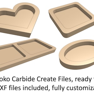 Shapeoko Droptray, Heart, His/hers, Oval DXF Files - Carbide Create Templates for CNC Woodworking