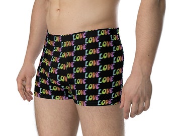 WTees Retro Love Love Love Trunk Boxer Briefs Black