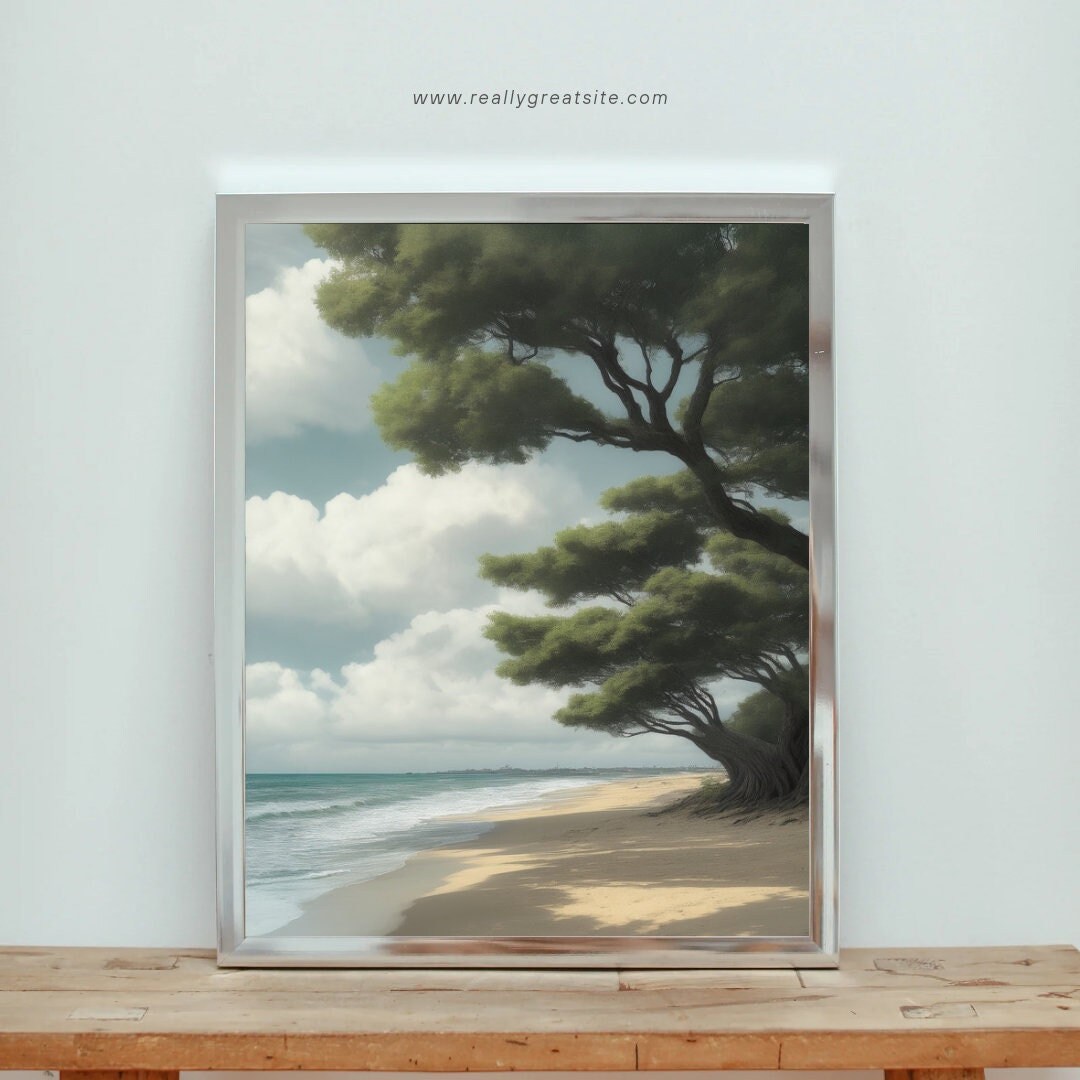 Sand Path Beach View Sea Side Wall Art Beach Painting Etsy
