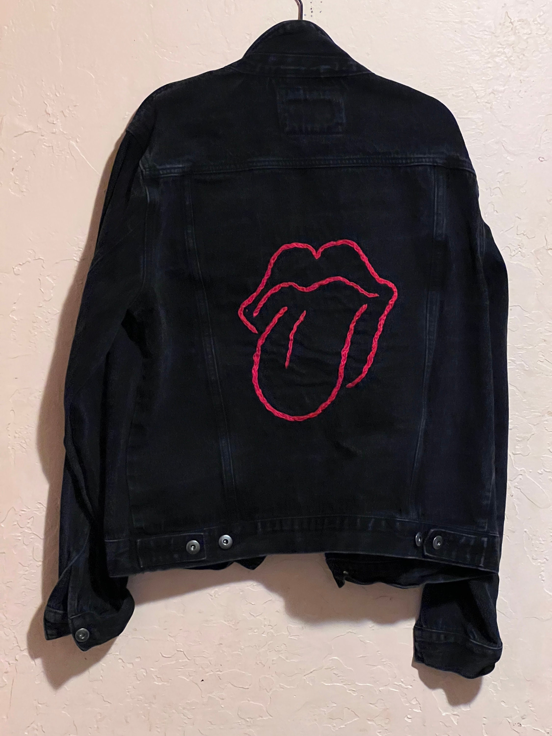 Hand-embroidered black jeeper jacket
