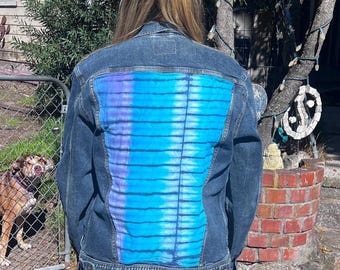 Upcycled Grateful Dead Tie Dye Denim Jacket  - M