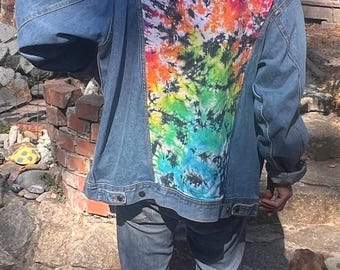 Upcycled Grateful Dead Tie Dye Denim Jacket  - XXL