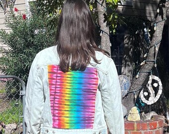 Upcycled Grateful Dead Tie Dye Denim Jacket  - S