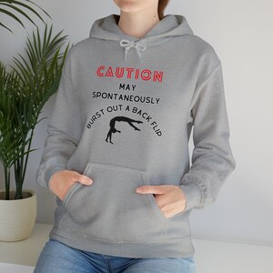 Funny Gymnastics Sweatshirt, Gymnastics Hoodie, Gift for Gymnast, Sweatshirt for Gymnastics, Gymnastics Shirt, Caution May Back Flip