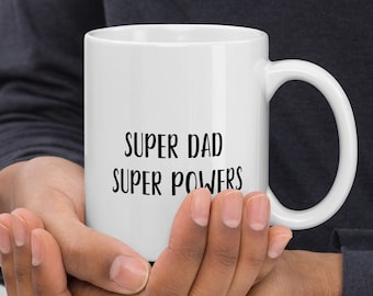 Taza blanca brillante - Super Dad Super Powers
