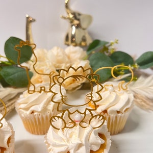 Boho Safari Cupcake Toppers | Cupcake Charms | Gold