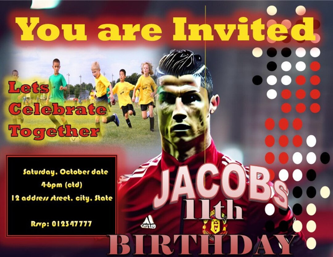 Soccer Birthday Invitation Manchester Etsy