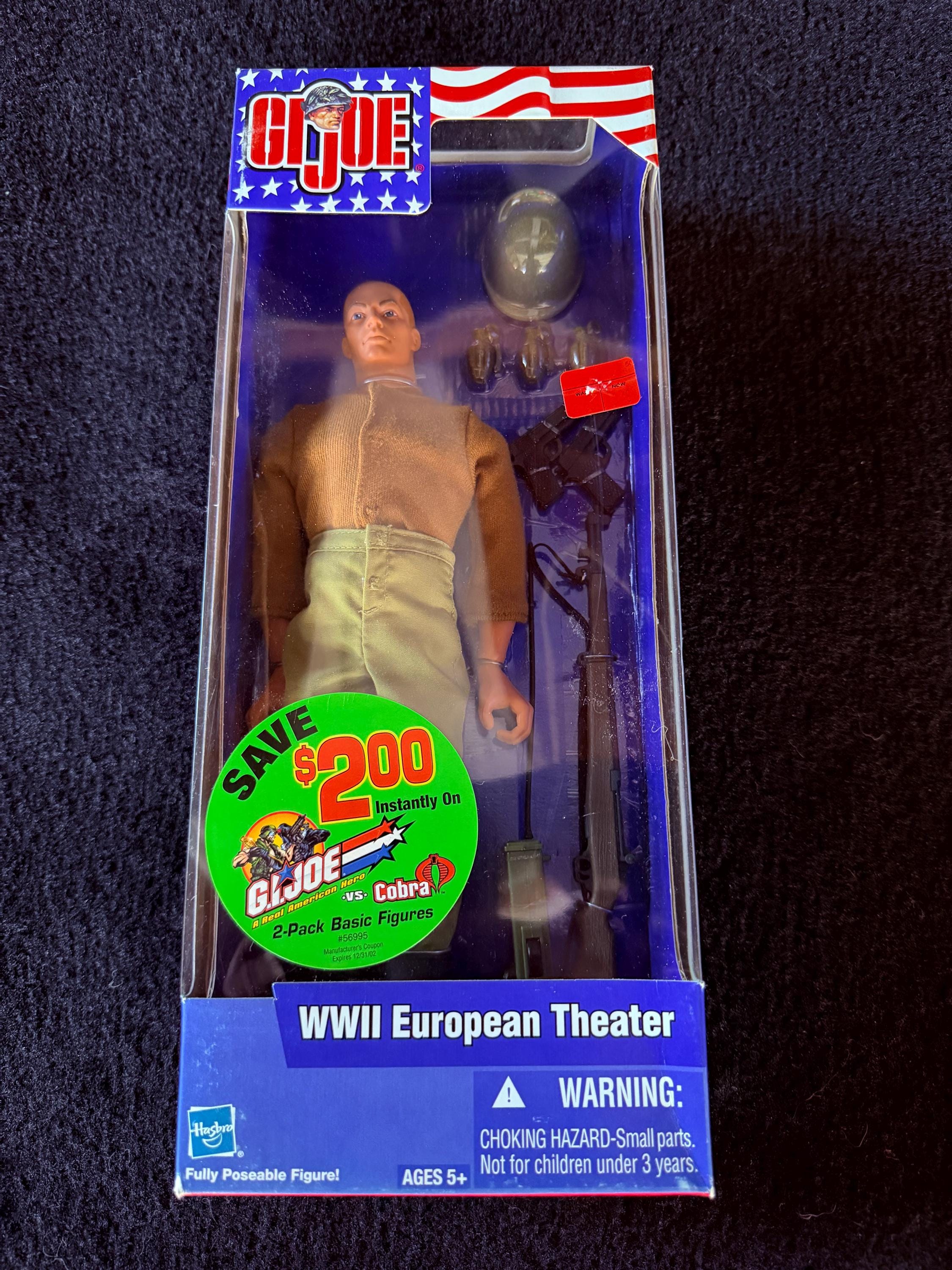 Vintage G.I. Joe Action Figure, Hasbro 1964 Fuzz Head, A T Necklace, Scar Face -- Antique
