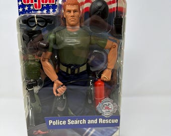 Figura de acción vintage de GI Joe, un auténtico héroe estadounidense, de 12 pulgadas, de Hasbro, oficial del equipo de búsqueda y rescate de la policía.