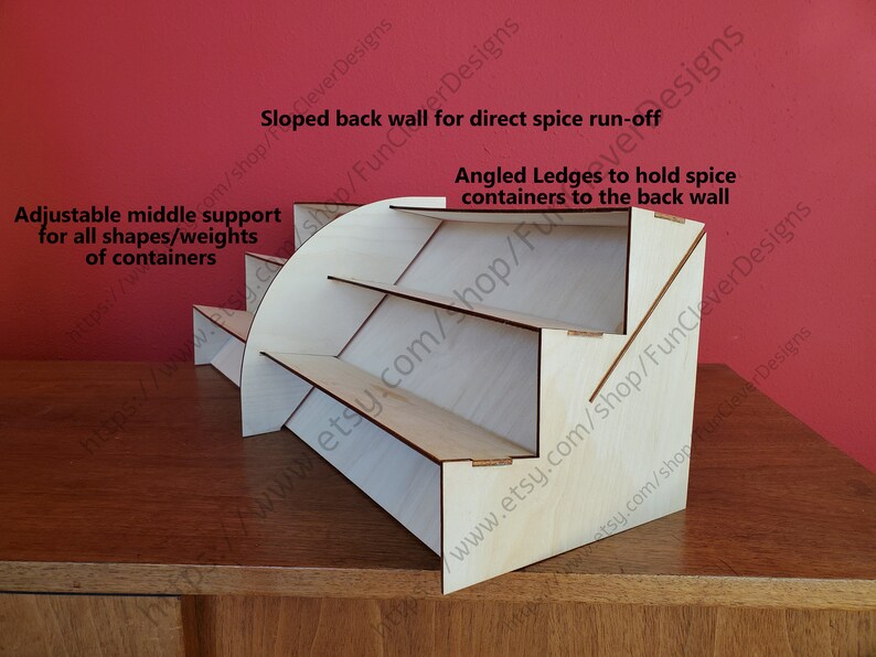 4 Tiered Spice Rack. Laser Cut Design Digital Files. Unique Design
