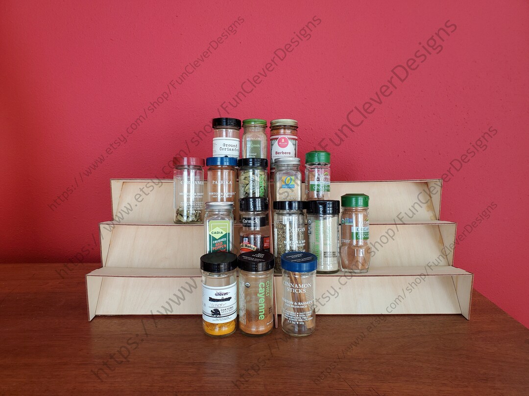 4 Tiered Spice Rack. Laser Cut Design Digital Files. Unique Design