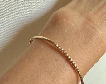 Bransoletka z koralików wypełniona 14-karatowym złotem, zakrzywiona rurka wypełniona 14-karatowym złotem, bransoletka z koralików, elastyczna bransoletka