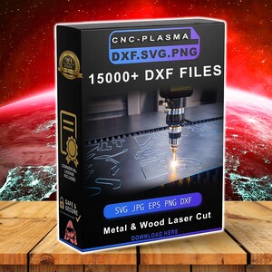 15000+ DXF Files for Plasma Laser CNC Machines. Dxf, Svg, Cdr, Eps, Png, and Jpg - Tested and Ready to Cut. Quality Guaranteed! Metal / Wood