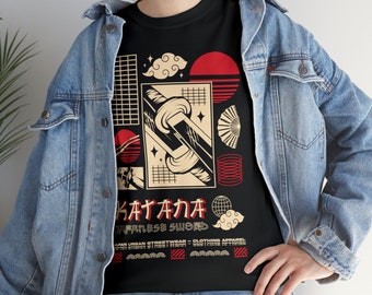 Camiseta con katana japonesa
