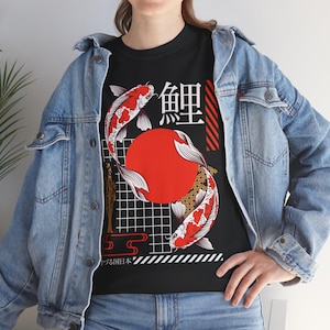 Japanese Koi Fish T-Shirt, Men&#39;s Women&#39;s Graphic Tee, Asian Carp Pond Art Shirt, Nature Lover Gift, Colorful Fish Top