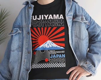 Camiseta del monte Fuji: camiseta con paisaje japonés, camiseta con montaña escénica, regalo para amantes de la naturaleza, camiseta con gráficos de viaje, ropa de aventura al aire libre